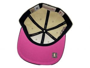 Denver Nuggets Cream Pink Fitted Hat by NBA x Mitchell And Ness Bottom