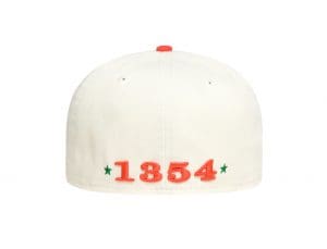 L-Wing Cream Orange Green 59Fifty Fitted Hat by Leaders 1354 x New Era Back