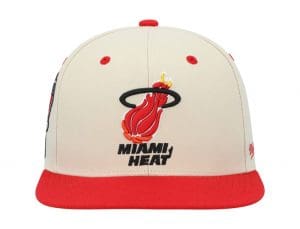 Miami Heat 2012 NBA Champions Cream Fitted Hat by NBA x Mitchell And Ness Front