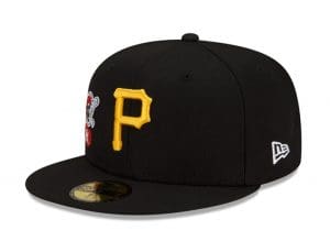 Pittsburgh Pirates City Patch Black Grey 59Fifty Fitted Hat by MLB x New Era Left