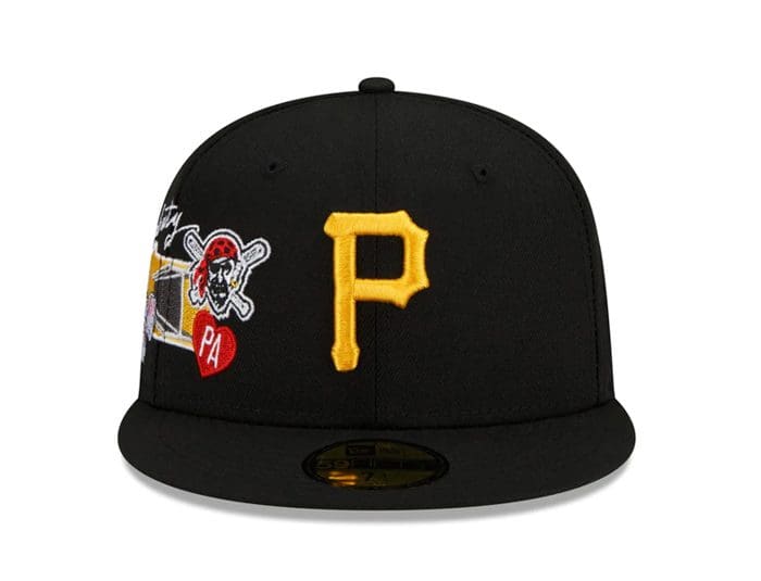 Pittsburgh Pirates City Patch Black Grey 59Fifty Fitted Hat by MLB x New Era