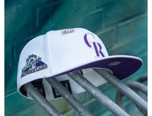 Colorado Rockies MLB All-Star Game 1998 Optic White Purple 59Fifty Fitted Hat by MLB x New Era Right