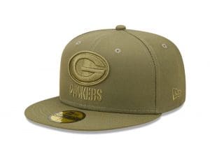 Green Bay Packers Color Pack Olive 59Fifty Fitted Hat by NFL x New Era Front