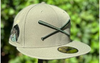 Jack Crossed Bats Logo Repreve Olive 59Fifty Fitted Hat by JustFitteds x New Era