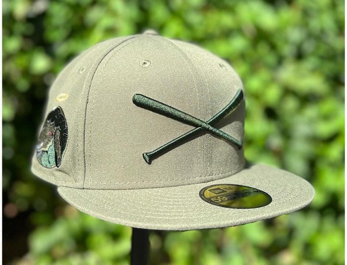 Jack Crossed Bats Logo Repreve Olive 59Fifty Fitted Hat by JustFitteds x New Era