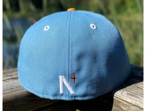 Lake Paddles Sky Blue Burnt Orange 59Fifty Fitted Hat by Noble North x New Era Back