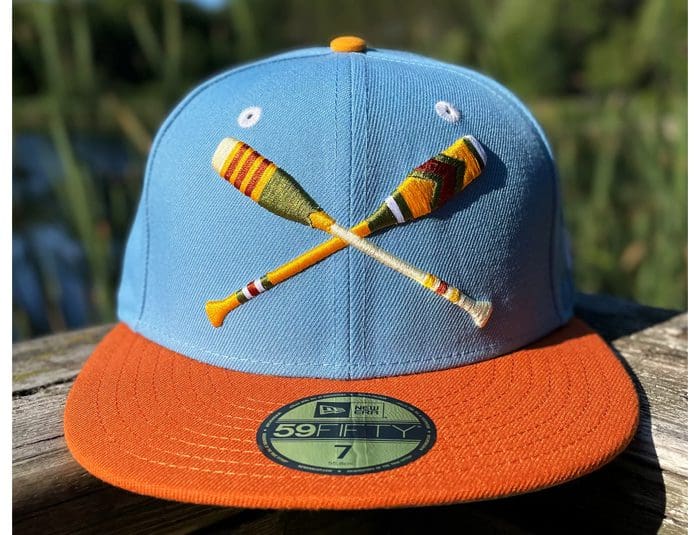 Lake Paddles Sky Blue Burnt Orange 59Fifty Fitted Hat by Noble North x