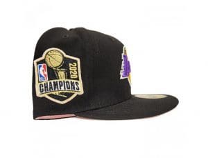 Los Angeles Lakers 2020 Champs Black Pink 59Fifty Fitted Hat by NBA x New Era Patch