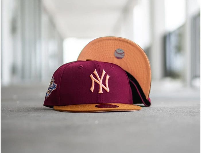 New York Yankees New Era White Logo 59FIFTY Fitted Hat - Maroon