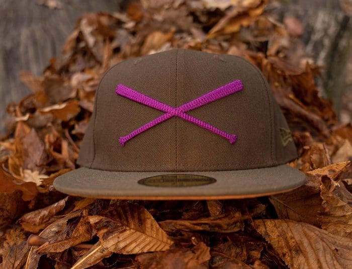 Crossed Bats Logo Purple Chainstitch Walnut Brown 59Fifty Fitted 