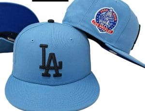 Los Angeles Dodgers 60th Anniversary Sky Blue 59Fifty Fitted Hat by MLB x New Era Front