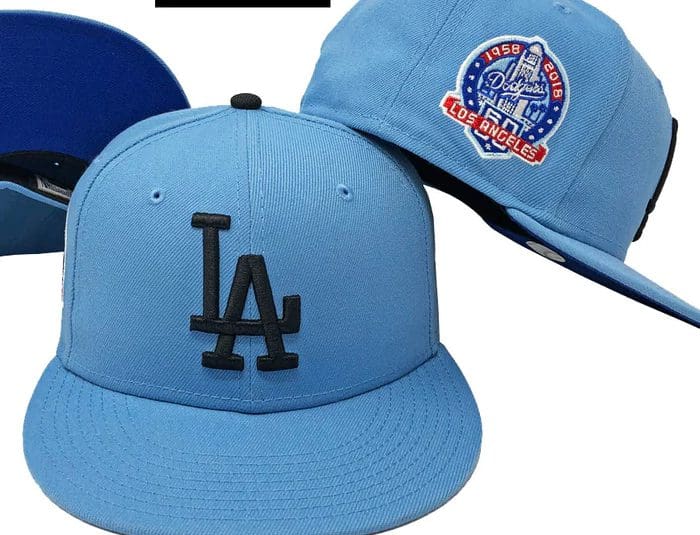 Los Angeles Dodgers 60th Anniversary Sky Blue 59Fifty Fitted Hat by MLB ...
