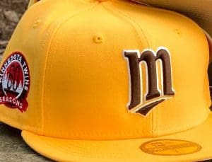 Minnesota Twins New Era White with Gold M Custom Side Patch 59FIFTY Fi