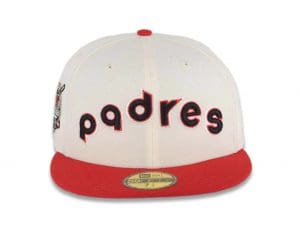 San Diego Padres 40th Anniversary Cream Red 59Fifty Fitted Hat by MLB x New Era Front