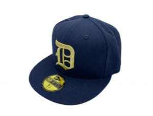 Detroit Tigers Navy Blue Eyes 59Fifty Fitted Hat by MLB x New Era Front