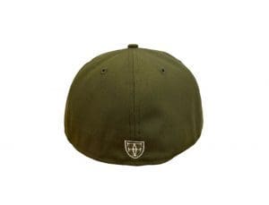 Kamehameha Olive White 59Fifty Fitted Hat by Fitted Hawaii x New Era Back