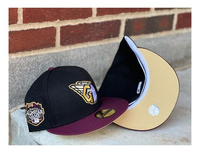 MLB Black And Burgundy Two Tones 59Fifty Fitted Hat Collection by MLB x ...