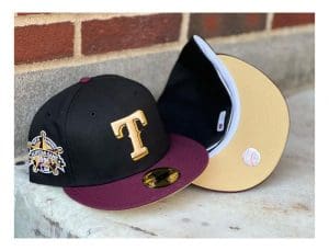 MLB Black And Burgundy Two Tones 59Fifty Fitted Hat Collection by MLB x New Era Rangers