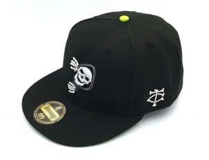 Peaking Reaper Black Fitted Hat by The Capologists Front