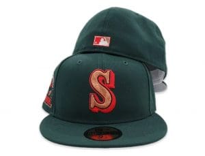 Seattle Mariners 30th Anniversary Dark Green Red 59Fifty Fitted Hat by MLB x New Era Front