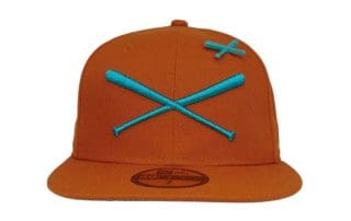 Crossed Bats Logo Burnt Orange 59Fifty Fitted Hat by JustFitteds x New Era