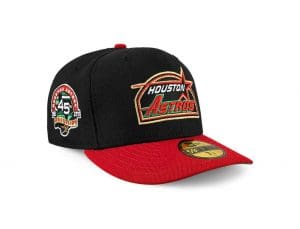 Houston Astros 45th Anniversary Black Tech Red 59Fifty Fitted Hat by MLB x New Era