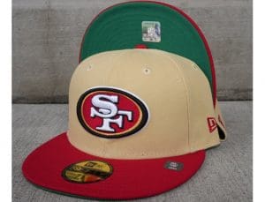 San Francisco 49ers Vegas Gold Scarlet 59Fifty Fitted Hat by NFL x New Era