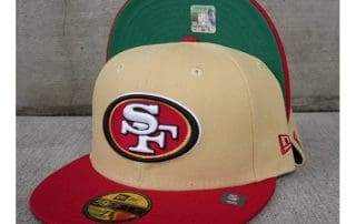 San Francisco 49ers Vegas Gold Scarlet 59Fifty Fitted Hat by NFL x New Era