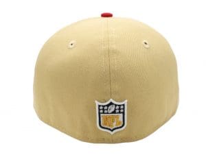 San Francisco 49ers Vegas Gold Scarlet 59Fifty Fitted Hat by NFL x New Era Back