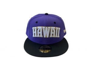 WESN Varsity Purple Black 59Fifty Fitted Hat by Fitted Hawaii x New Era Front