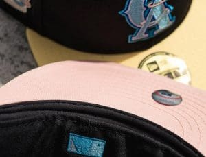 California Angels 35th Anniversary Black Butter Blush 59Fifty Fitted Hat by MLB x New Era Back
