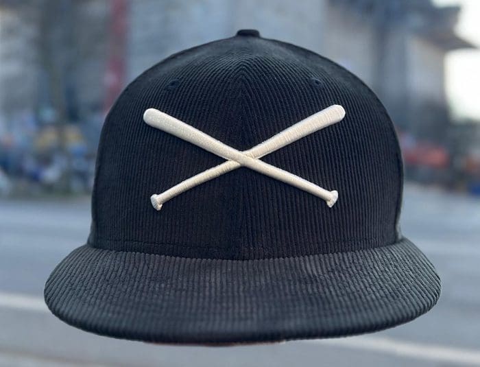Crossed Bats Logo Black Corduroy 59Fifty Fitted Hat by JustFitteds x New Era