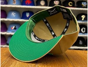 Crossed Bats Logo Khaki Metallic Kelly Green 59Fifty Fitted Hat by JustFitteds x New Era Bottom