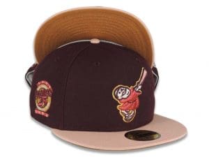 San Diego Padres 25th Anniversary Maroon Light Peach 59Fifty Fitted Hat by MLB x New Era