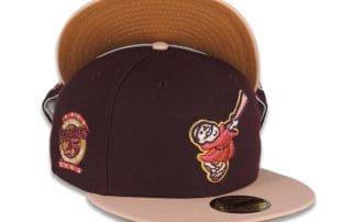 San Diego Padres 25th Anniversary Maroon Light Peach 59Fifty Fitted Hat by MLB x New Era