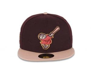 San Diego Padres 25th Anniversary Maroon Light Peach 59Fifty Fitted Hat by MLB x New Era Front