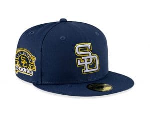 San Diego Padres Draft Day Navy White 59Fifty Fitted Hat by MLB x New Era Front
