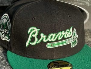 Atlanta Braves 40th Anniversary Black Green 59Fifty Fitted Hat by MLB x New Era Front