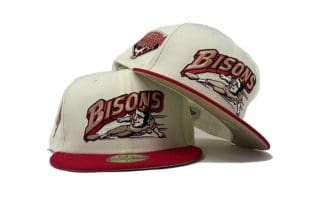 Buffalo Bisons International League Off-white Red 59Fifty Fitted Hat by MiLB x New Era
