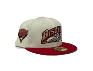 Buffalo Bisons International League Off-white Red 59Fifty Fitted Hat by MiLB x New Era Right