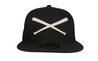 Crossed Bats Logo Black Chrome 59Fifty Fitted Hat by JustFitteds x New Era
