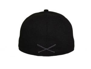 Crossed Bats Logo Black Chrome 59Fifty Fitted Hat by JustFitteds x New Era Back