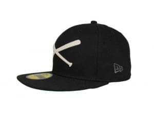Crossed Bats Logo Black Chrome 59Fifty Fitted Hat by JustFitteds x New Era Left