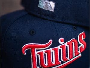 Minnesota Twins 60th Anniversary Navy Cement 59Fifty Fitted Hat by MLB x New Era Front