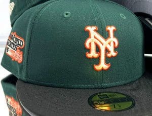 New York Mets 1986 World Series Forest Green Black 59Fifty Fitted Hat by MLB x New Era Front