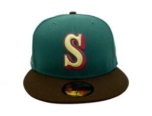 Seattle Mariners 30th Anniversary Emerald Green Walnut 59Fifty Fitted Hat by MLB x New Era Front