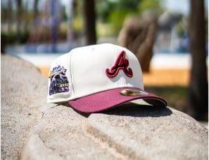 Atlanta Braves 2000 All-Star Game Off-White Burgundy 59Fifty Fitted Hat by MLB x New Era