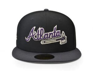 Atlanta Braves 40th Anniversary Black Dark Graphite 59Fifty Fitted Hat by MLB x New Era Front