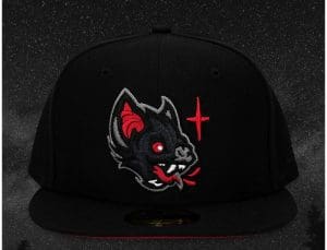 Bat Black Red 59Fifty Fitted Hat by Noble North x New Era Front