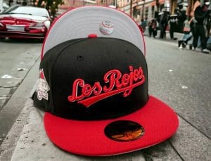 Cincinnati Reds Los Rojos Black Red 59Fifty Fitted Hat by MLB x New Era